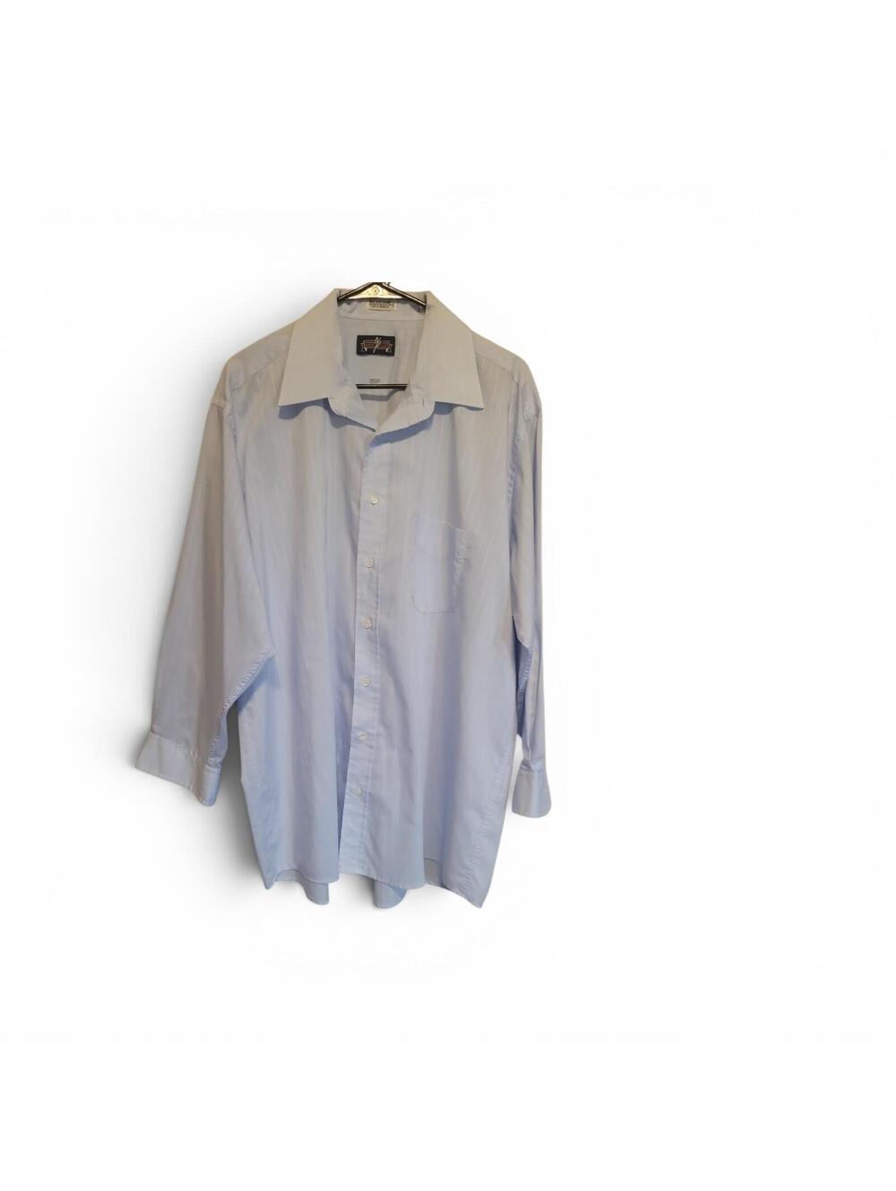 Men's Light Blue Long Sleeve Button-Front Dress Shirt